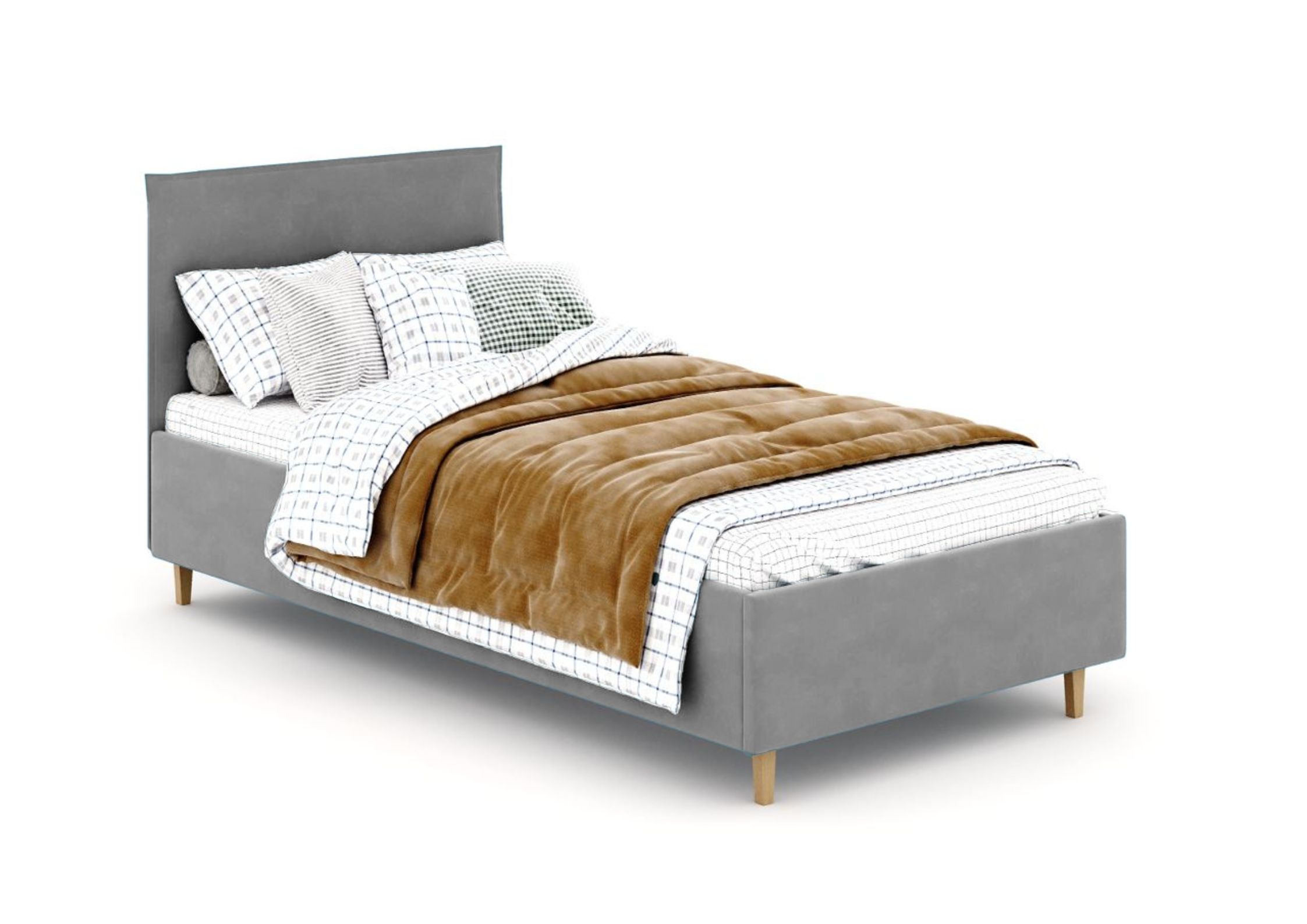 Szare łóżko dziecięce 90x200cm